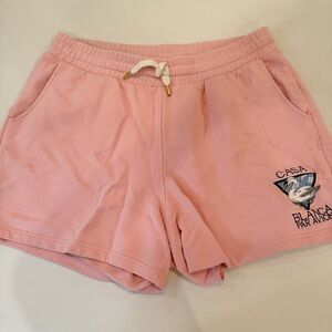 Casablanca Tennis Club Par Avion Mens Shorts Sz XL Pink Sweat Terry FLAW